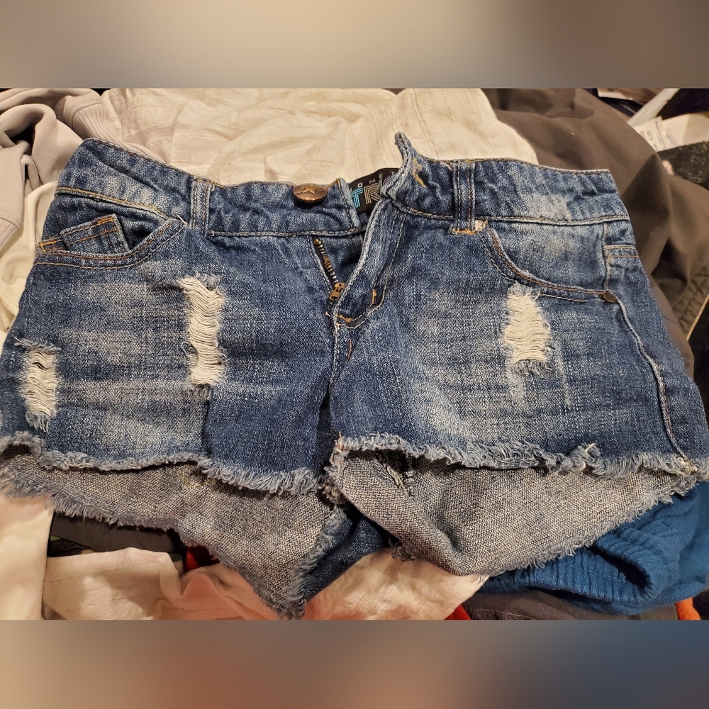 Denim Blue Distressed Women's Shorts